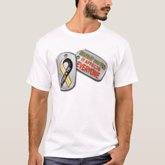 Camiseta Forças armadas com logotipo de PTSD (Frente)