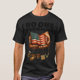Camiseta Forças Armadas dos EUA Ninguém Luta Sozinho
