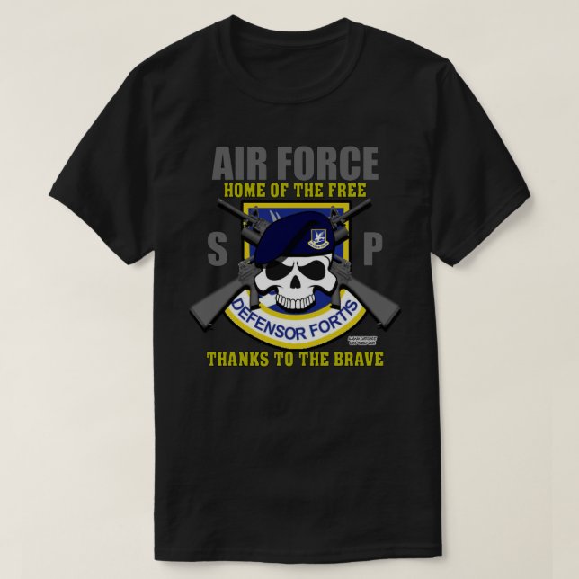 Camiseta Forças de Segurança da USAF - Veterano da Polícia  (Frente do Design)