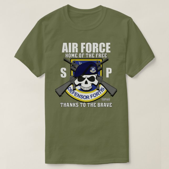 Camiseta Forças de Segurança da USAF - Veterano da Polícia  (Frente do Design)