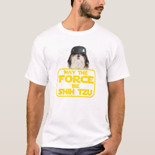 Camiseta Force be Shiu Tzu Dog Lover Sci Nerd T shirt