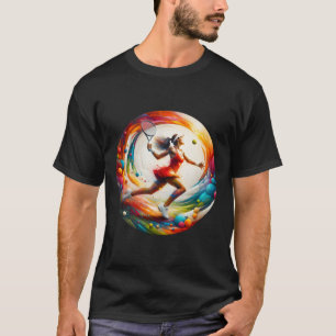 Camiseta Forehand Poderoso – Jogadora de Tênis em Ação