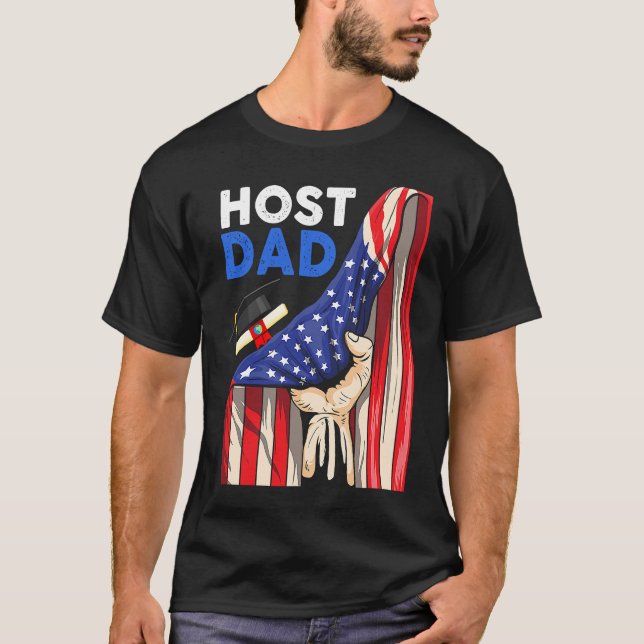 Camiseta Foreign Host Family Dad Flag Hand Exchange Student (Frente)