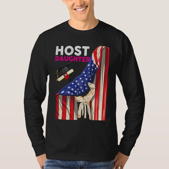 Camiseta Foreign Host Family Daughter Flag Hand Exchange St (Frente)
