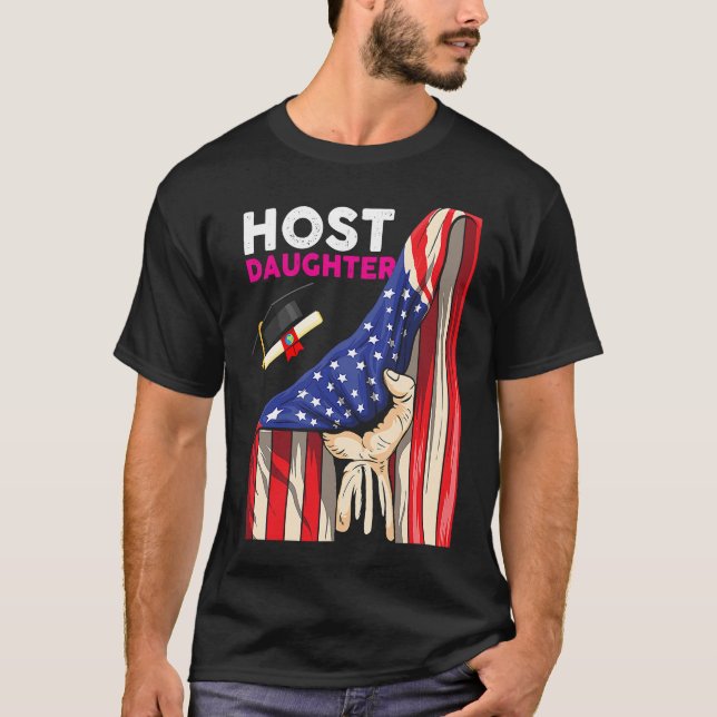 Camiseta Foreign Host Family Daughter Flag Hand Exchange St (Frente)