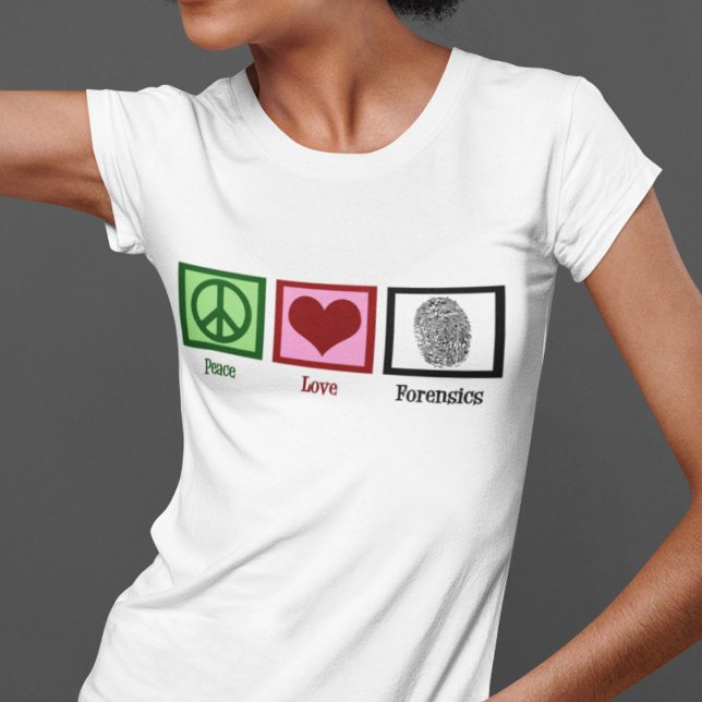 Camiseta Forense de Paz e Amor (Criador carregado)