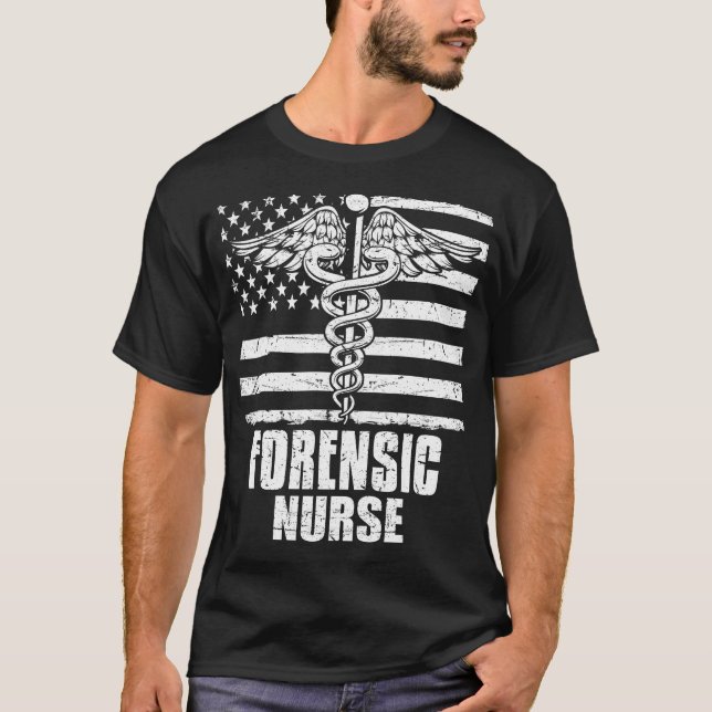 Camiseta Forense Nurse American Flag (Frente)