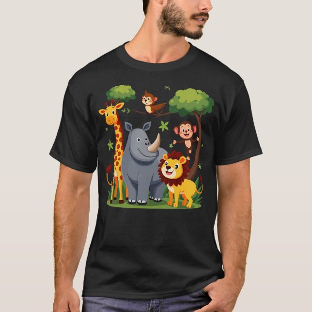 Camiseta Forest Animals Jungle Animal Idea For Kids & Anima (Frente)