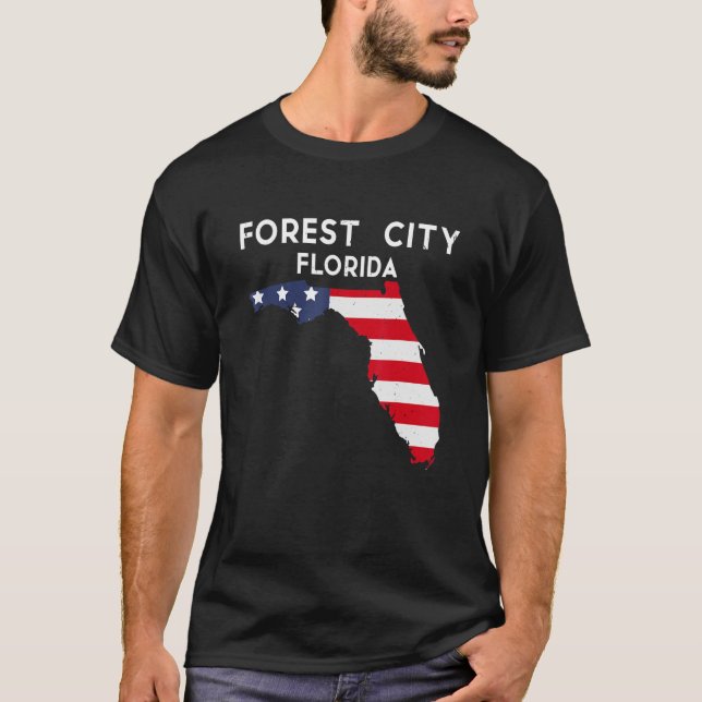 Camiseta Forest City Florida EUA State America Viagem Flori (Frente)
