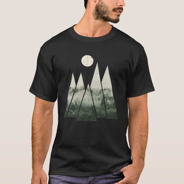 Camiseta FOREST Foggy Woods Nature Minimalism Geometric  1 (Frente)