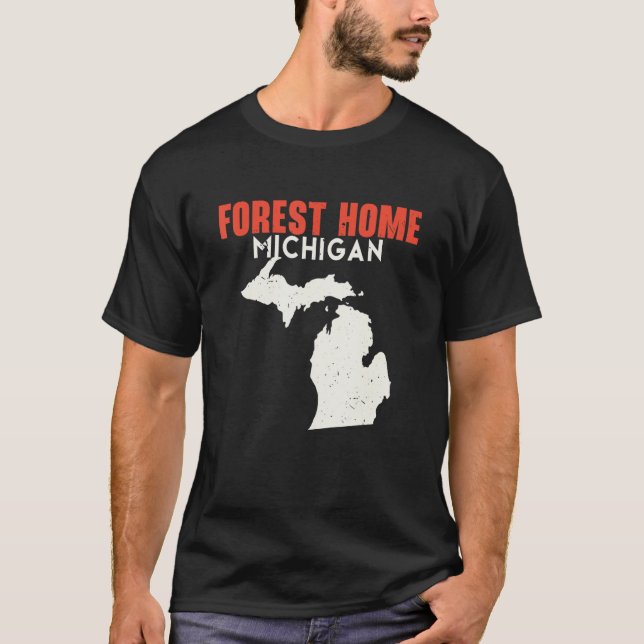 Camiseta Forest Home Michigan State America Viagem Mich (Frente)