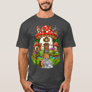Camiseta Forest Mushroom House Fantasy Fungi Nature Hippie