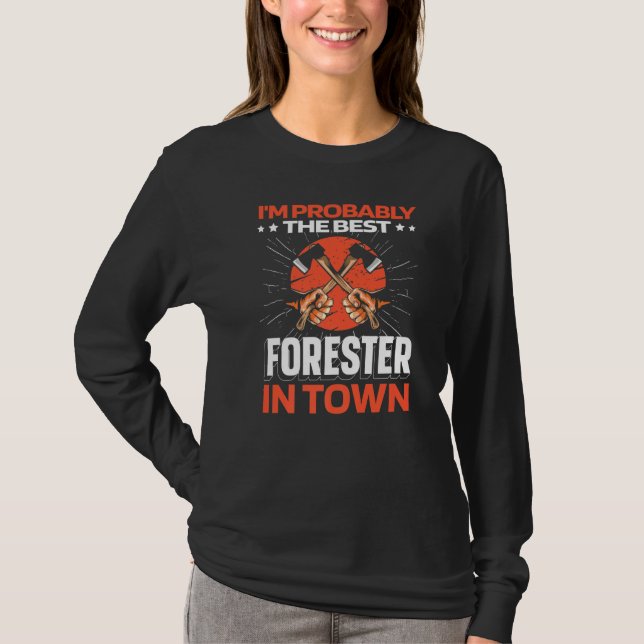 Camiseta Forester Ax - Timberjack Logger Lumberjack Premiu (Frente)