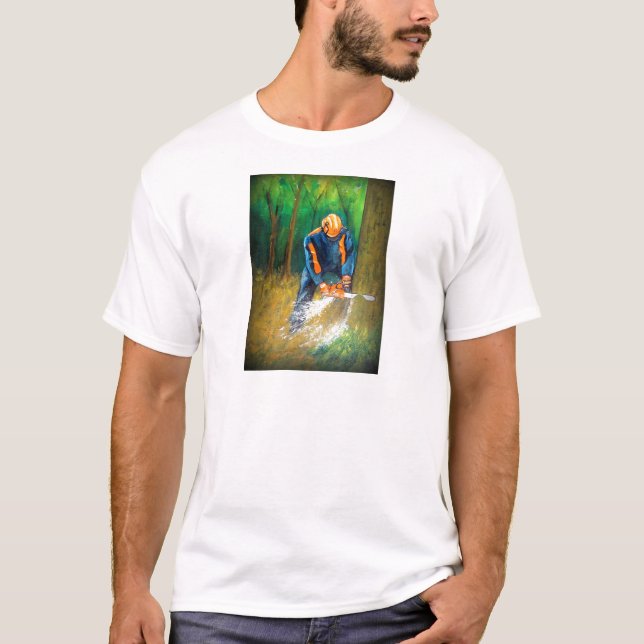 Camiseta Forester do cirurgião arborista em árvore (Frente)
