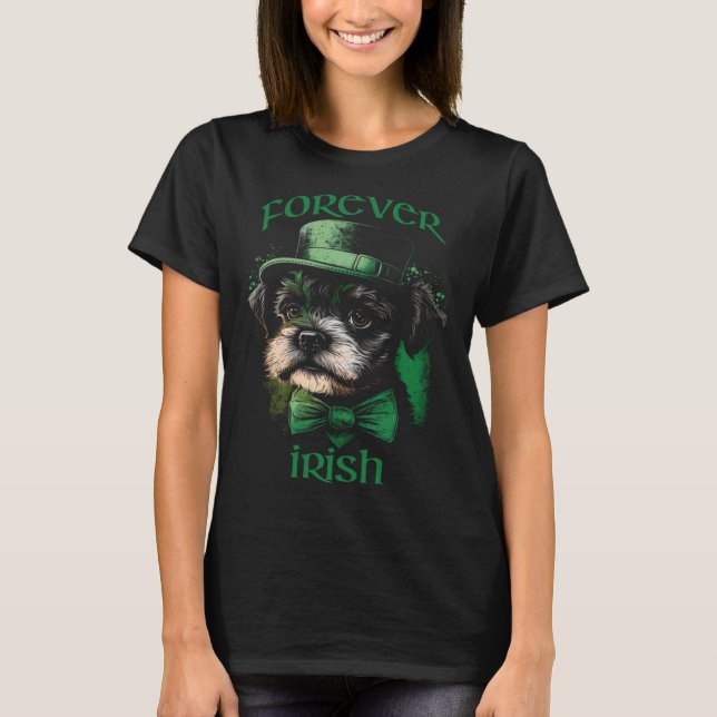 Camiseta Forever Irish  Saint Paddy's Dog  Graphic (Frente)