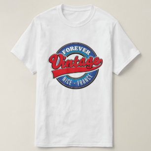 Camiseta Forever Nice, logotipo vintage da França