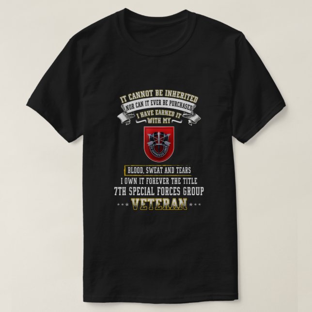 Camiseta Forever o Título Veterano do Grupo das Forças Espe (Frente do Design)