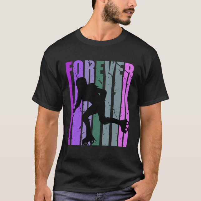 Camiseta Forever Retro Roller Skating Pretty Roller Girls C (Frente)
