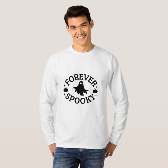 Camiseta Forever Spooky Halloween Ghost and Pumpkins (Frente Completa)