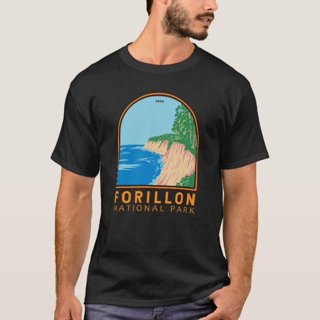 Camiseta Forillon National Park Canada Vintage Art (Frente)