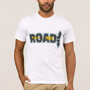 Camiseta Fork na arte do texto tipográfico rodoviário