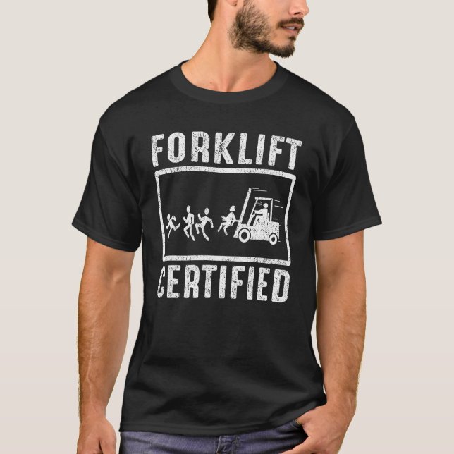 Camiseta Forklift Certified Forklift Operator Fork Driver v (Frente)