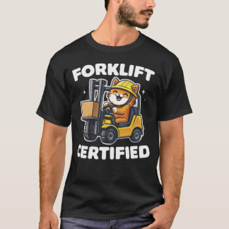 Camiseta Forklift Certified Funny Kitten Driver