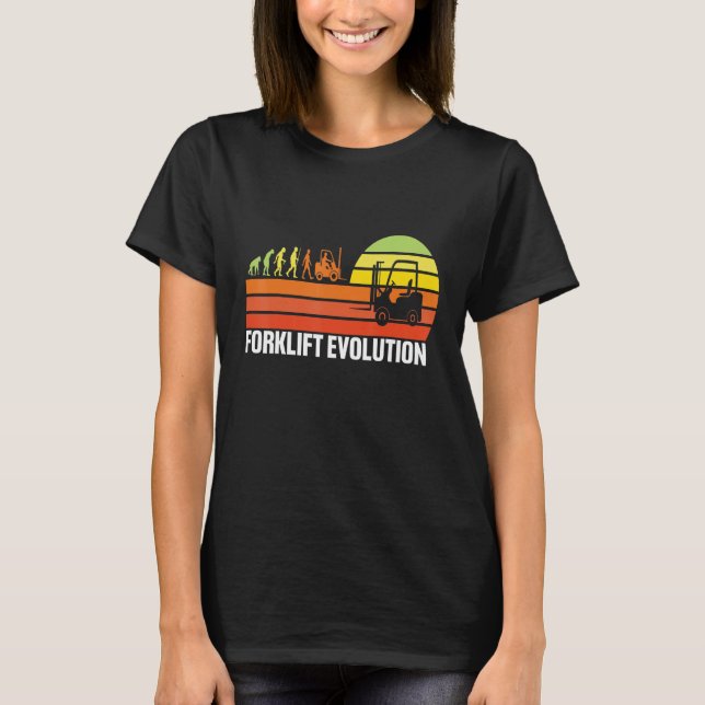 Camiseta Forklift Evolution Funny Forklift Operator Fork Re (Frente)