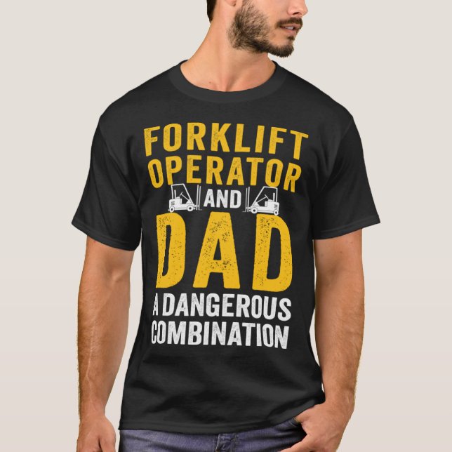 Camiseta Forklift Operator Dad Truck Driver Combination (Frente)