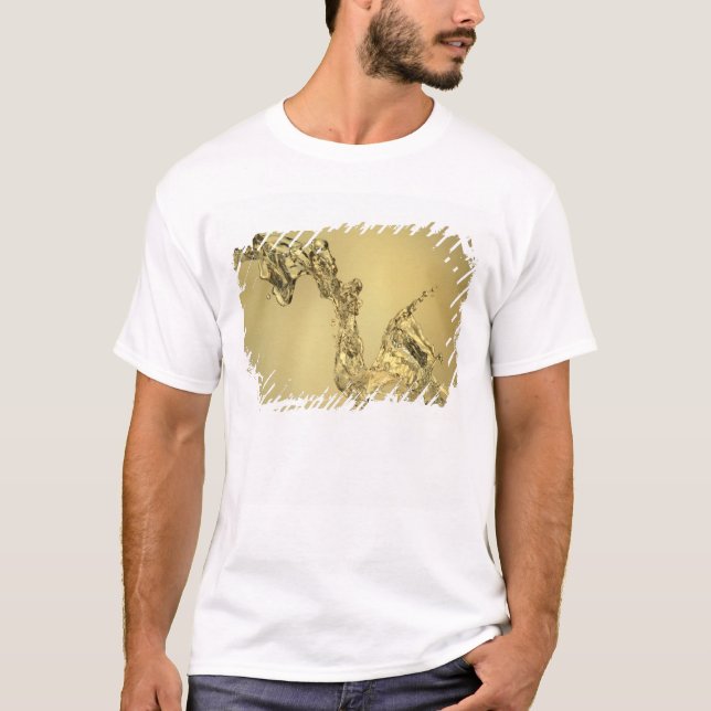 Camiseta Forma abstrata formada espirrando a água (Frente)