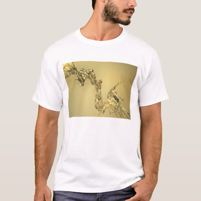 Camiseta Forma abstrata formada espirrando a água (Frente)
