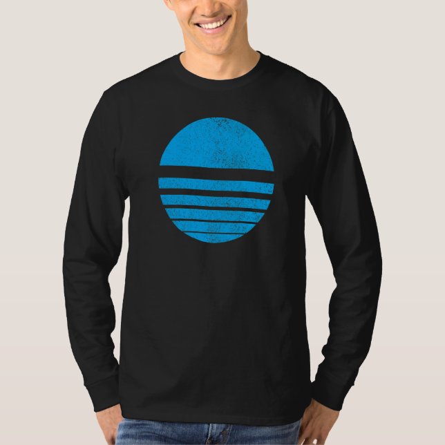 Camiseta Forma Círculo Geométrico em Fatias Linhas Ponta Ge (Frente)