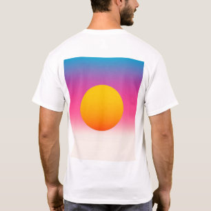 Camiseta Forma de Abstrato Sunset com Gradiente Colorido Un