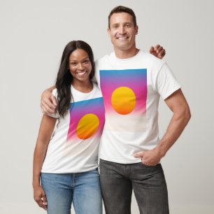 Camiseta Forma de Abstrato Sunset com Gradiente Colorido Un