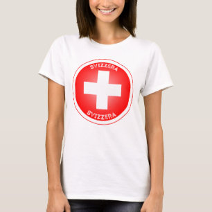 Camiseta Forma de Círculo Cruzado Suiço Svizzera