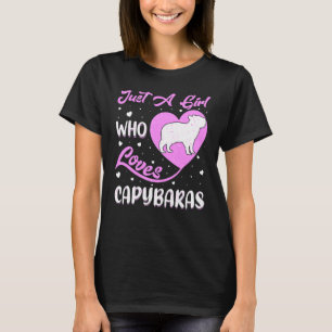 Camiseta Forma De Coração Capybara Apenas Uma Menina Que Am
