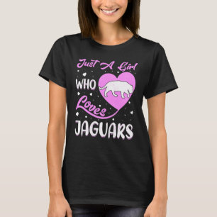 Camiseta Forma De Coração Jaguar Apenas Uma Menina Que Ama 