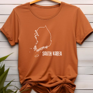 Camiseta Forma de Fronteira de Linha de Contorno do Mapa do