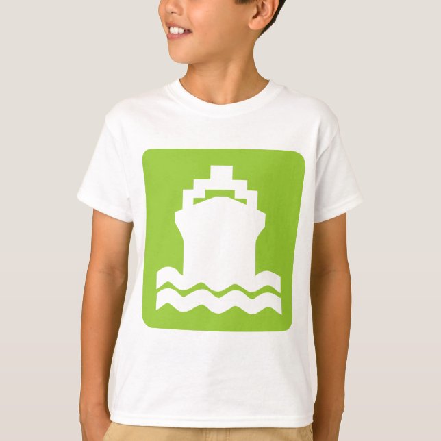 Camiseta Forma de navio - Verde marciano (Frente)