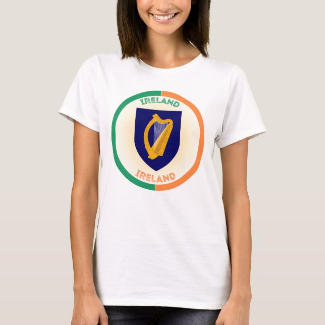 Camiseta Forma do Círculo Casaco de Armas da República da I (Frente)