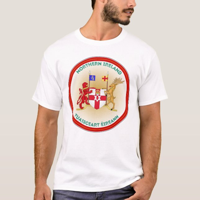 Camiseta Forma do Círculo de Armas do Casaco da Irlanda do  (Frente)