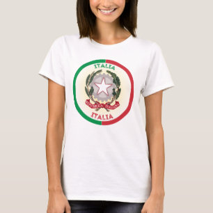 Camiseta Forma do Círculo Emblem Nacional da Itália