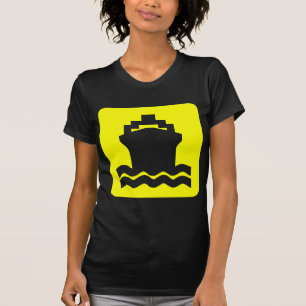 Camiseta Forma do navio - amarelo