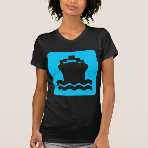 Camiseta Forma do navio - Azul-céu