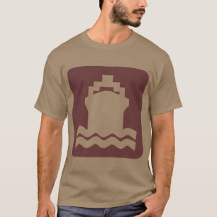 Camiseta Forma do navio - Castanho Escuro