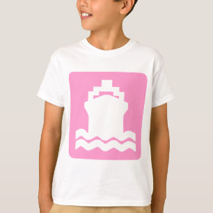 Camiseta Forma do navio - rosa