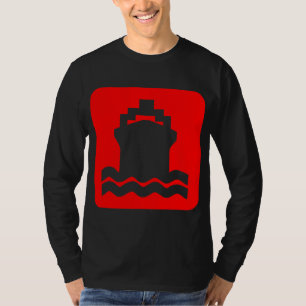 Camiseta Forma do navio - vermelho