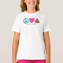 Camiseta Forma do quadril do chocolate do amor da paz