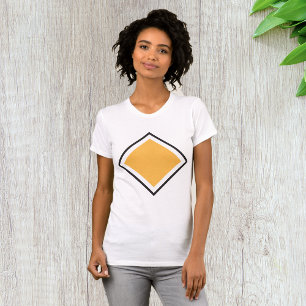 Camiseta Forma Geométrica de Diamante Laranja Minimalista