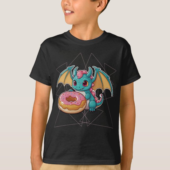 Camiseta Forma geométrica Dragão-Bebê-Cute (Frente)
